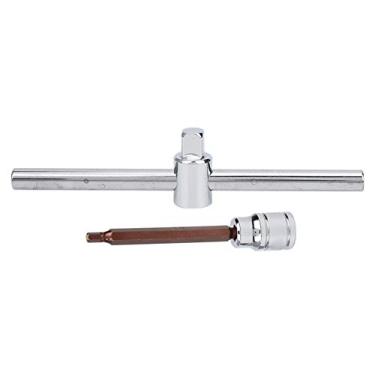 Imagem de Roller Skate Wrench Ice Skates Wrench Roller Skate Chave sextavada interna T Forma Handle Wrench para patins em linha Aço inoxidável 15.5cm 4mm Cabeça sextavada