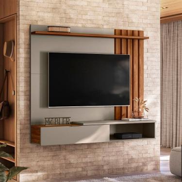 Imagem de Painel para Tv 65 Polegadas Suspenso Living Grigio Fosco / Cinamomo Mel