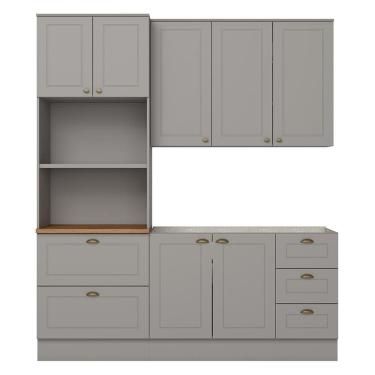 Imagem de Cozinha Modulada Americana 3 Peças com Balcão 120cm sem Tampo - Móveis Henn