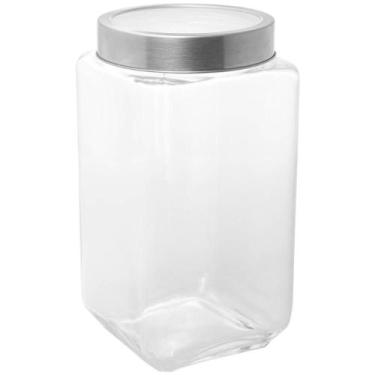 Imagem de Pote de Vidro Tampa Metal Lyor Gastro 1,7L Prata Porta Mantimentos Ret