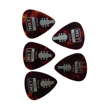Imagem de Kit 5 Palhetas MXT -- 0,7mm / Violão, Guitarra, Baixo, Cavaco, Ukulele