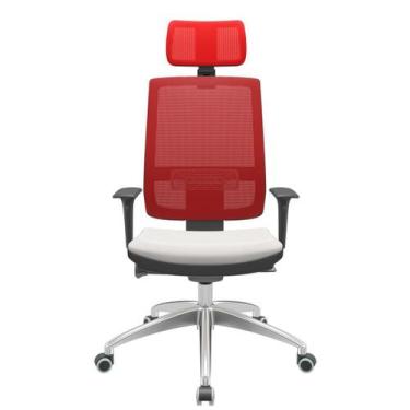 Imagem de Cadeira Office Brizza Tela Vermelha Com Encosto Assento Facto Dunas Br