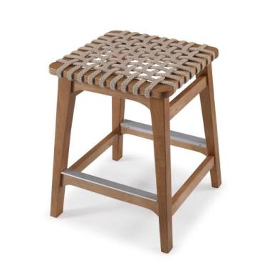 Imagem de Banqueta Amores Baixa Corda Nude Base Pinhão 45cm - 69560 - Sun House