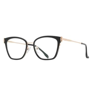 Imagem de Armação de óculos estilo gatinho feminino com bloqueio de luz azul e luxo (1)