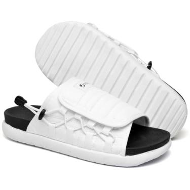 Imagem de Chinelo Slide Masculino com Solado Branco Confortável, Estiloso e Antiderrapante (Branco, BR, Adulto, Numérico, 43)
