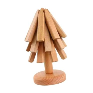 Imagem de Ｂｅｓｇａ Suporte para panelas quentes antiderrapante com suporte para canecas e porta-copos de madeira para cozinha e restaurante, 3 Pecas