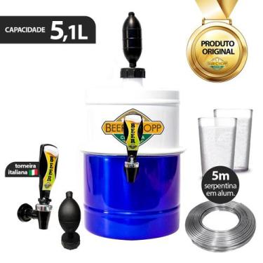 Imagem de Chopeira Portatil Alum Cores 5,1l Torneira + 2 Copos e Serpentina - TK