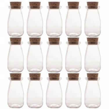 Imagem de Kit 15 Mini Potes Tampa Rolha 100ml Vidro Lyor Lembrancinhas Porta Mantimentos Decorativo