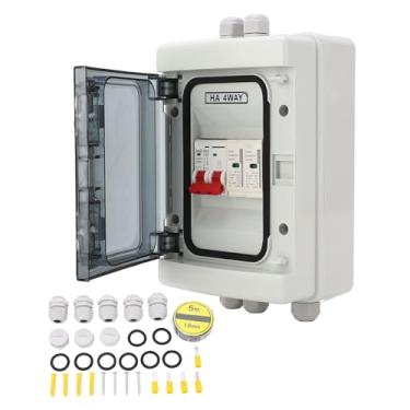 Imagem de Disjuntor DC Caixa de distribuição de interruptor DC Protecção IP65 Proteção fácil de instalação para s de painel solar RV Material para PC doméstico 4way 4way (32a)