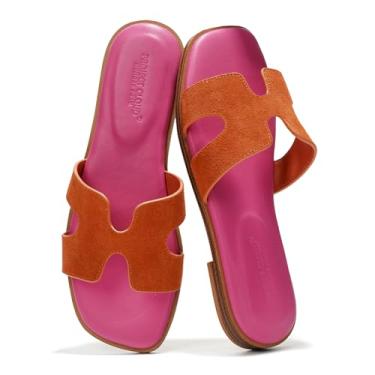 Imagem de Project Cloud Sandálias Rasteiras Da Moda Para Mulheres No Verão 2025 - Sandálias Femininas De Couro Legítimo Com Slides De Espuma Viscoelástica - Calçados Femininos - Sandálias Femininas Mules (Ja