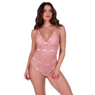 Imagem de Body de Renda Decote Bore Luiza - NAKA MODAS, G, Rosa