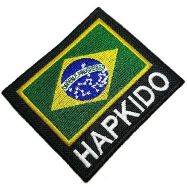 Imagem de Hapkido bandeira Brasil patch bordado passar a ferro costura - BR44