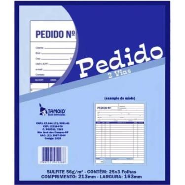 Imagem de Bloco Pedido Tamoio 2 Vias Médio 50Fls - Bella Iluminação, 213mm x 163