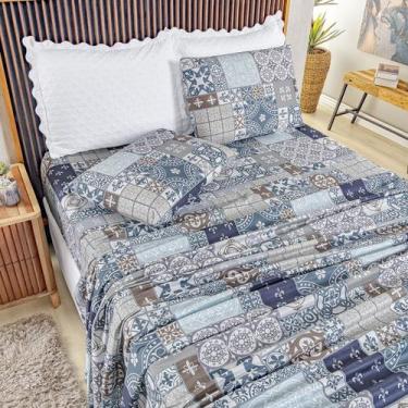 Imagem de Jogo Lençol Queen Percal 400 Fios 4 Pçs Estampado E Macio - Vianelli, 