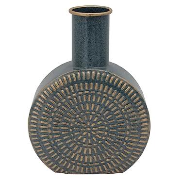 Imagem de VASO DE METAL AZUL MARINHO E DOURADO