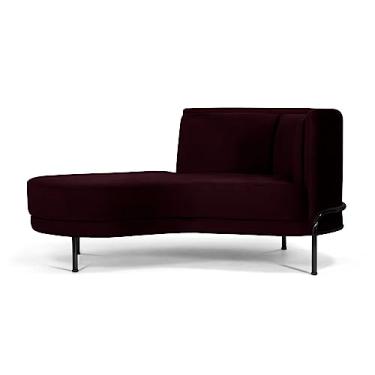 Imagem de Chaise Luminne veludo uva pés metal preto