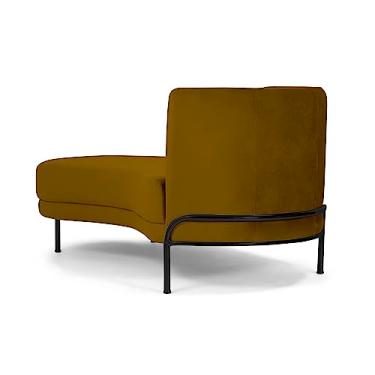 Imagem de Chaise Luminne veludo ouro pés metal preto