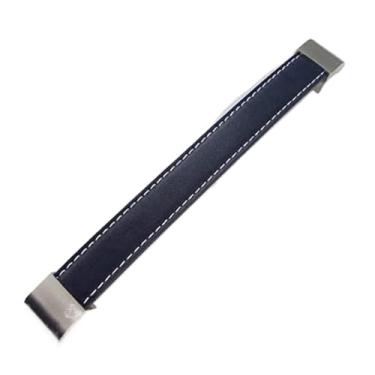 Imagem de Puxador de couro preto de liga de zinco para móveis, armários de cozinha, maçanetas de gaveta, guarda-roupa, cômoda, porta, puxador de puxar 2 peças (192 mm)