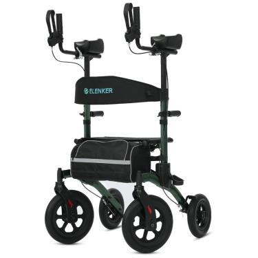 Imagem de Andador para Idosos e Adultos com Assento e Design Dobrável Compacto, até 136 Quilos, ELENKER, Verde