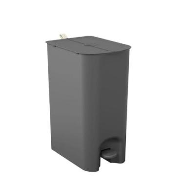 Imagem de Lixeira Borboleta Pedal 10+10Lt Cinza Chumbo 10663/0536 Coza