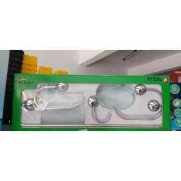 Imagem de Kit de Acessórios para Banheiro Twister 5 Peças em abs - steel design,