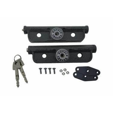 Imagem de Cadeado Trava Lateral Tetra Chave Porta de Aço Preta Par Dovale