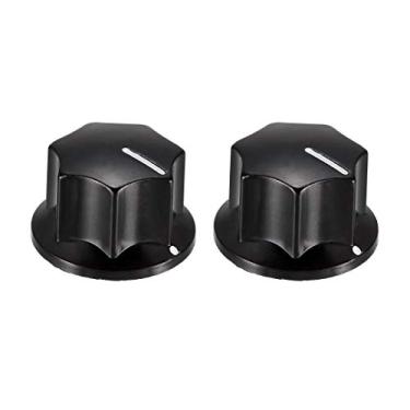 Imagem de 2 peças de botão de controle de alto-falante botão amplificador de potência 27 mm de diâmetro. Botões rotativos para 6 mm de diâmetro. Potenciômetro de eixo