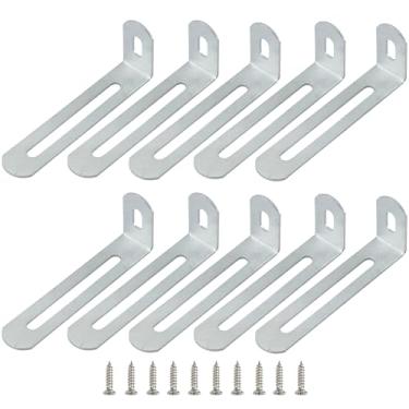 Imagem de 10 peças de 6 x 3,8 cm x 1,3 cm x 0,6 cm suportes ajustáveis de metal G suporte de canto resistente de 90 graus suporte de canto em forma de L suporte de prateleira prata