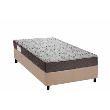 Imagem de Cama Box Solteiro: Colchão Ortopédico Ortobom D45 Iso 150 Firme + Base Crc Suede Clean...