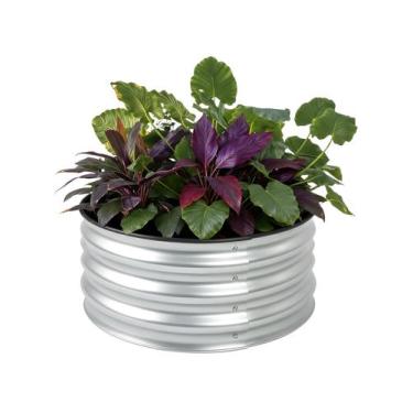 Imagem de Canteiro Metálico Elevado para Jardim Redondo 60x28cm - Montar e Plant