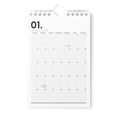 Imagem de Karto Mini calendário de parede 2026 - vertical 15 x 23 cm de janeiro de 2026 a junho de 2027 - pequeno, versátil e fácil de planejar com o calendário mensal de mesa estética - minimalista