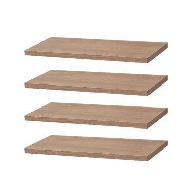 Imagem de Kit 4 Prateleiras 40 x 20cm Carvalho Suporte Invisível