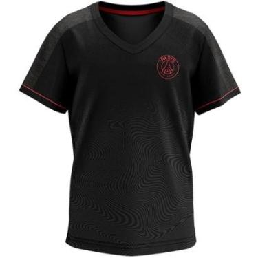 Imagem de Camiseta PSG Paris Saint Germain Polygon Preta Infantil Juvenil-Unissex