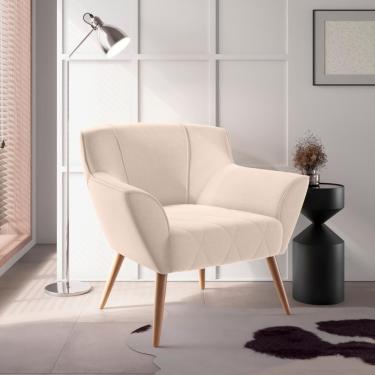 Imagem de Poltrona De Sala Para Decoração Italva Linha Bege