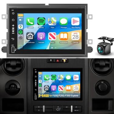 Imagem de 【2 + 64 G】 para Ford F150 F250 F350 Fusion Edge Explorer Taurus Freestar rádio veicular sem fio Carplay/Android Auto, Android Car Stereo 17.8 cm, tela sensível ao toque, GPS, WiFi, Bluetooth, FM/RDS,