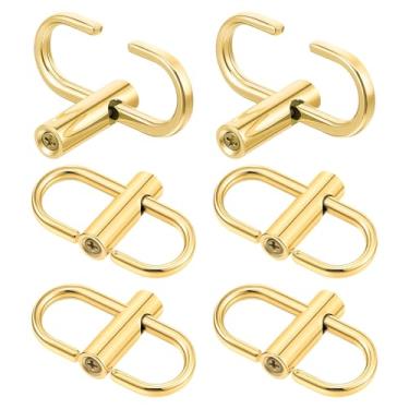 Imagem de Xindojuz 6 peças encurtador de corrente ajustável, fecho de encurtador de colar giratório 360, ajustador de tiras de corrente de ouro de liga para bolsa, colar, bolsa, fivela de clipe (2,2 × 1,3 cm)