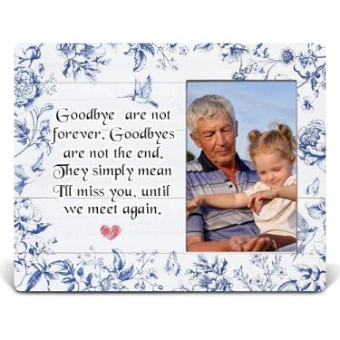 Imagem de APJYM Molduras comemorativas florais azuis vintage 10 x 15 cm, presentes de luto e simpatia para pessoas amadas, I'll Miss You Until We Meet Again