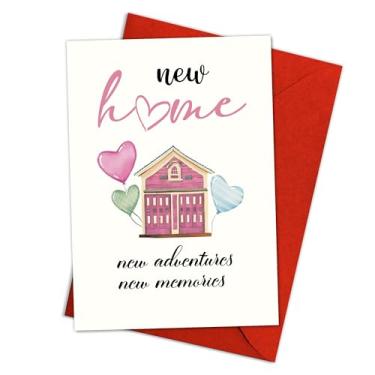Imagem de Cartão de memórias New Home Adventures Saudação de felicitações de inauguração de casa para primeiros proprietários, amigos, vizinhos, clientes presente para celebração de casa nova, mudança de casa