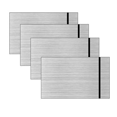 Imagem de Jadeshay 4 placas de gravação a laser de 30 x 20 cm, placas personalizadas ABS prata escovada fosco, painel de camada interna preta para porta de escritório em casa, placa de quintal, placa DIY