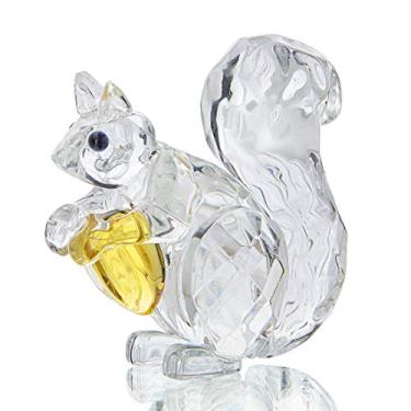 Imagem de Estátua de cristal H&D colecionável com ornamento de vidro cortado da coleção Animais colecionável, Clear_squirrel