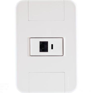 Imagem de Conjunto 4x2 Com 1 Tomada Rj45 Cat. 6 Tramontina Tablet Branco Tramontina