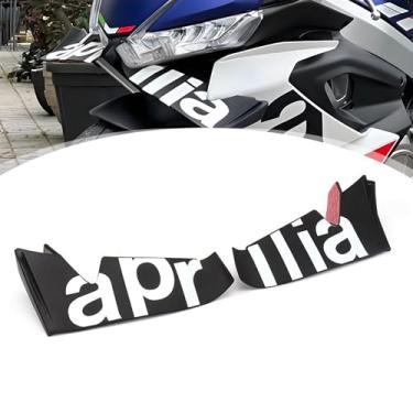 Imagem de Lábios dianteiros da motocicleta compatíveis com Aprilia RS660 ABS Carbono Aerodinâmico Lateral Asa Spoiler Painel Spoiler Kit de Carenagem Defletor de Ar (Branco)