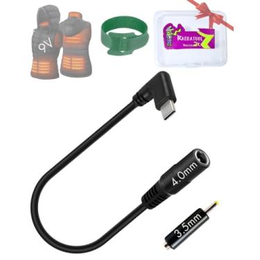 Imagem de Raebatuol Cabo carregador adaptador de bateria aquecida 9V para jaquetas aquecidas, moletons com capuz, coletes, (tipo C para CC 4,0/3,5 mm) compatível com Milwaukee, M12, Makita, Snap-on, Metabo