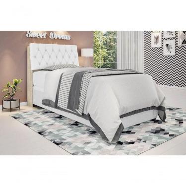 Imagem de Cabeceira Box Solteiro 0,88 Isis Amarula Com Capitonê Branco - Framar Móveis