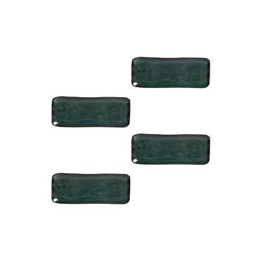 Imagem de Conjunto de Travessas Retangulares Pequenas Porto Brasil Orgânico Oceano 22x9,5cm - 4 Peças