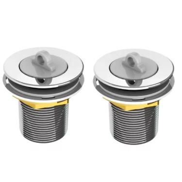 Imagem de Válvula 1.1/4 para tanque de lavanderia em metal cromado kit 2 unidade