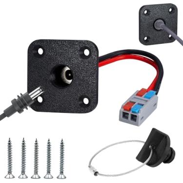 Imagem de PDClnyck Suporte de painel de cabo CC RV atualizado para Starlink mini, conector de alimentação CC de 2 polos de 5,5 x 2,1 mm, fêmea, passagem à prova d'água (preto)