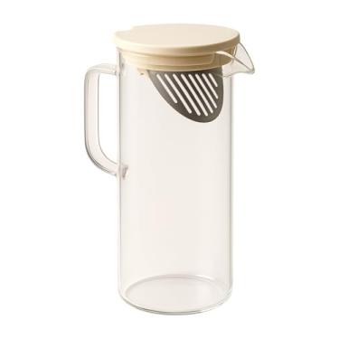 Imagem de Ágata Jarra de Vidro Borossilicato com Tampa, Transparente, 1,3 Litros, Alça Ergonômica, Filtro Integrado, Porta de Geladeira