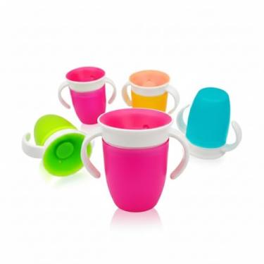 Imagem de Copo de Treinamento para Bebê 360° com Alça Anti-Vazamento Múltiplas Cores 200ML Sistema de Vedação (Rosa)