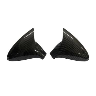 Imagem de Par de capas de espelho retrovisor lateral para carro, compatíveis com Peugeot 207 (2006-2014) e 308 (2006-2013). Capa de acabamento externa para espelho retrovisor.(Carbon Look)